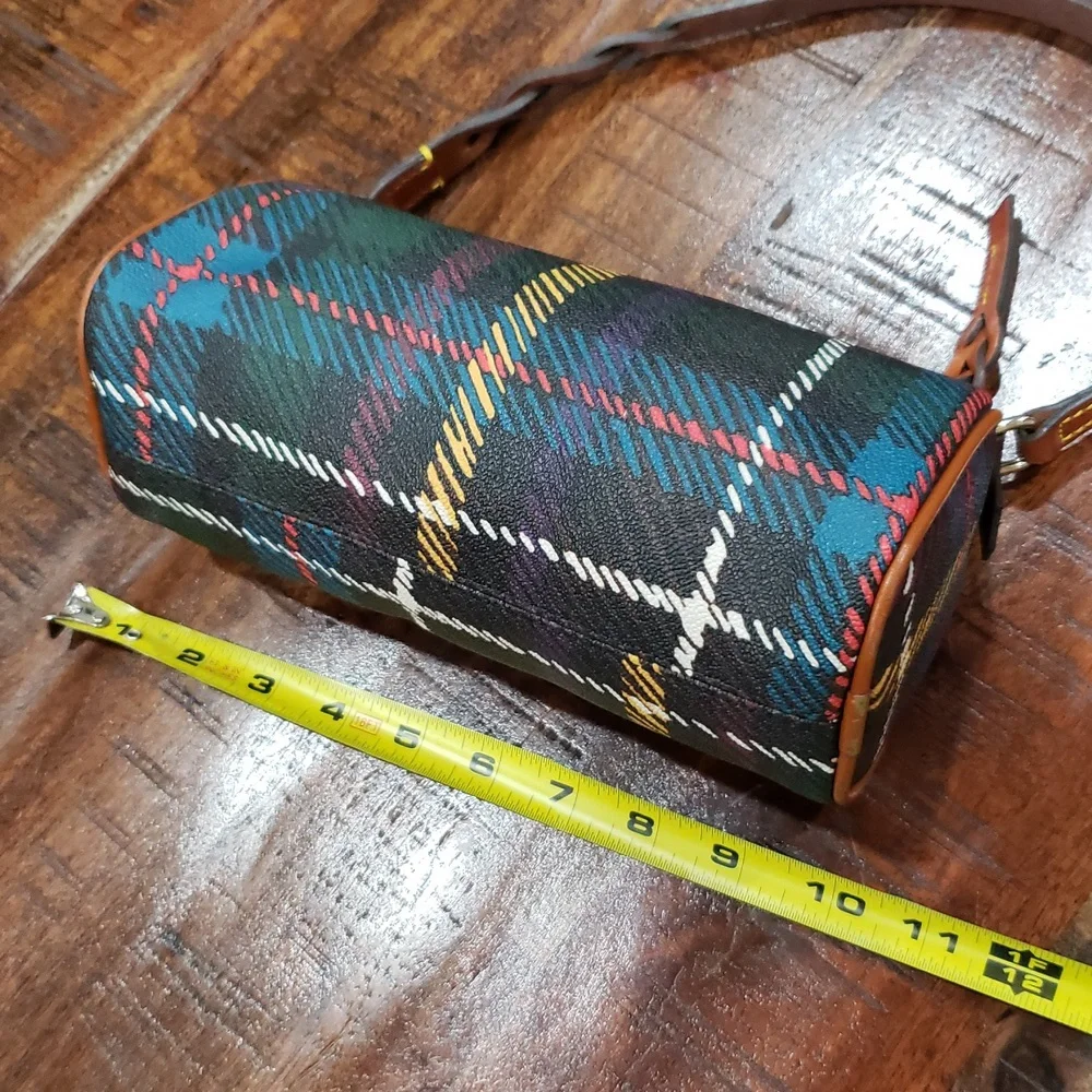 Dooney & Bourke Windsor Tartan Barrel Bag - Red, Green, Yellow - Picture 9 of 16